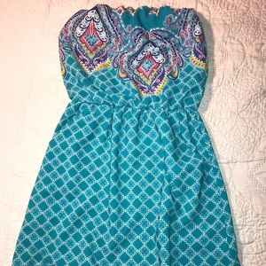 Blue short summer dress